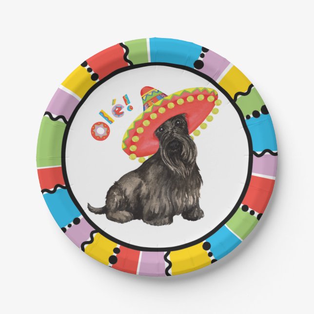 Fiesta Scottish Terrier Paper Plate (Front)