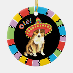 Fiesta Sheltie Ceramic Tree Decoration