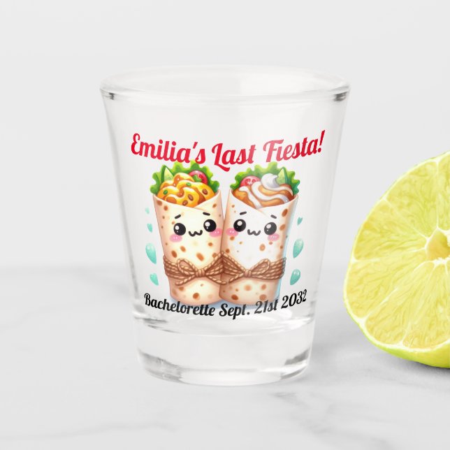 Fiesta Shot Glass Burritos Bachelorette Custom (Front)
