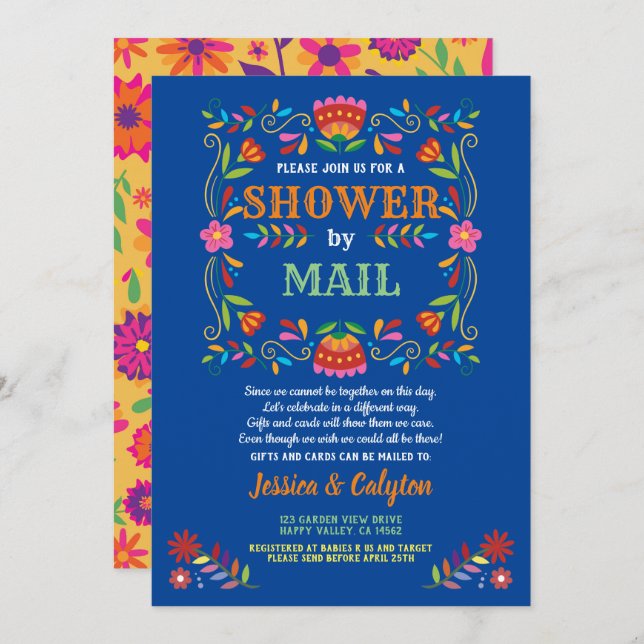 Fiesta shower by mail long distance shower invitation (Front/Back)