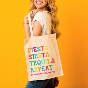 Fiesta Siesta Tequila Repeat Bachelorette Tote Bag