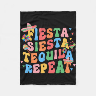 Fiesta Siesta Tequila Repeat Bride Squad Bachelore Fleece Blanket
