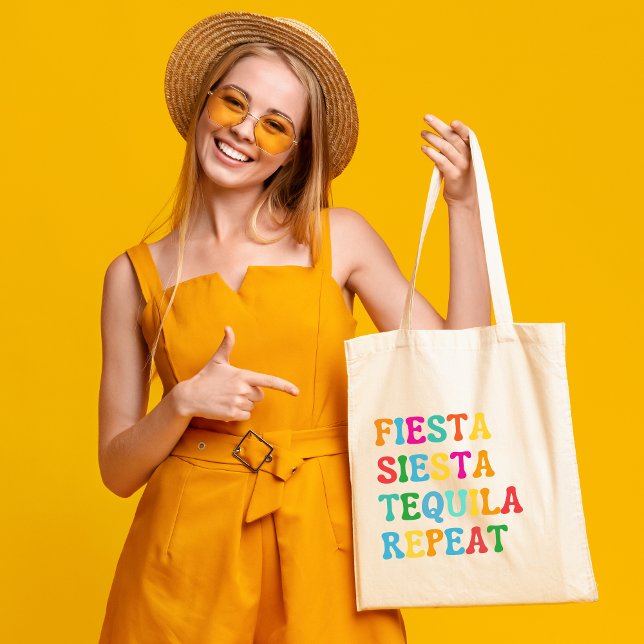 Fiesta Siesta Tequila Repeat Tote Bag (Creator Uploaded)