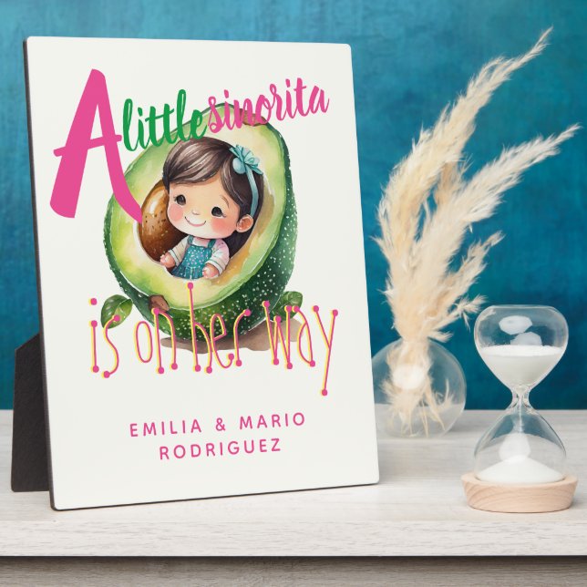 Fiesta Sinorita Baby Girl Shower TableSign Welcome Plaque (Side)