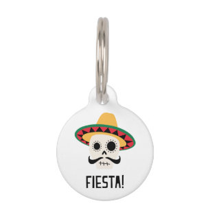 Fiesta Skull Pet Tag