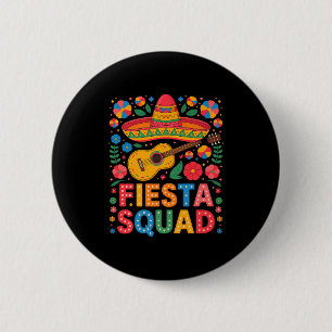 Fiesta Squad Cinco De Mayo Lets Fiesta Mexican Men 6 Cm Round Badge