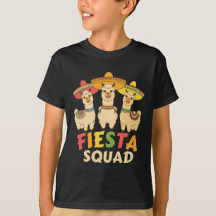 Fiesta Squad Cinco De Mayo Llama Let's Fiesta Mexi T-Shirt