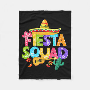 Fiesta Squad Cinco De Mayo Matching Family Mexican Fleece Blanket