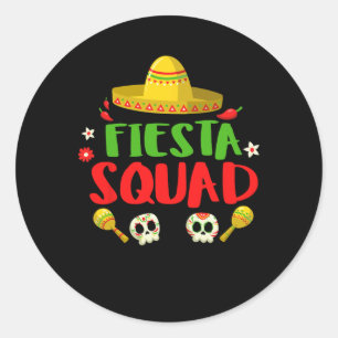 Fiesta Squad Cinco De Mayo Mexican Gift Mens And W Classic Round Sticker