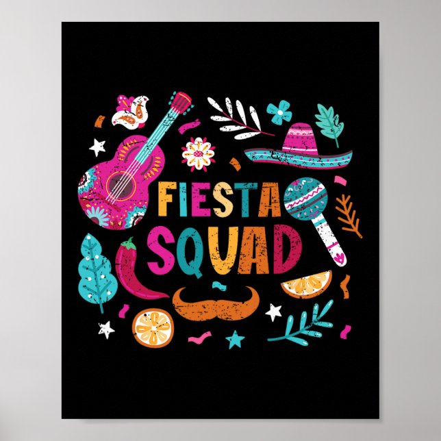 Fiesta Squad Cinco De Mayo Mexican Party Matching  Poster (Front)
