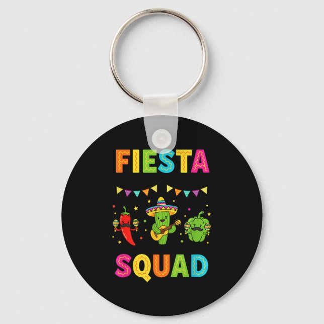 Fiesta squad cute cactus pepper bell pepper kidsFi Key Ring (Front)