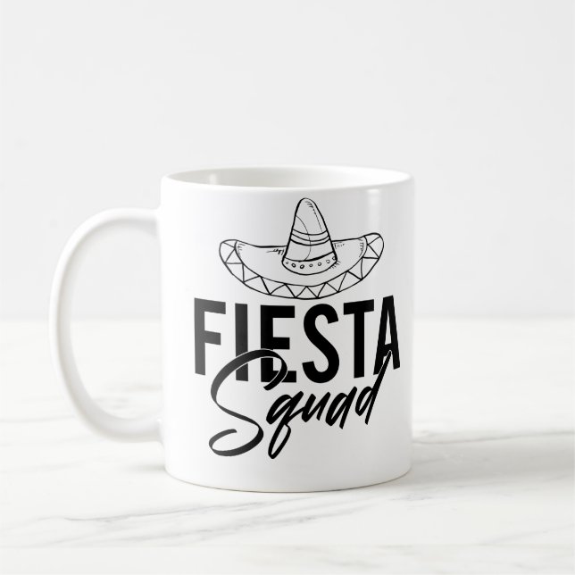 Fiesta Squad Fiesta Bachelorette Party Shirts, 1/3 Coffee Mug (Left)