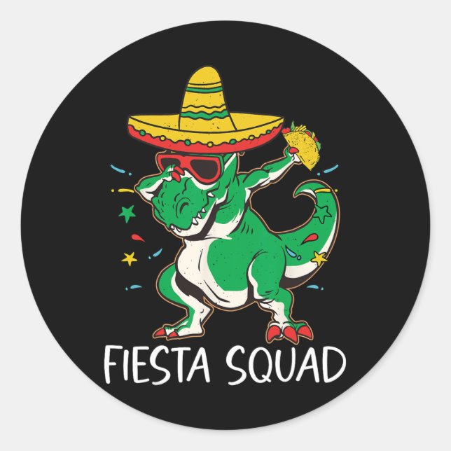 Fiesta Squad For Boy Mexican Party Cinco De Mayo  Classic Round Sticker (Front)