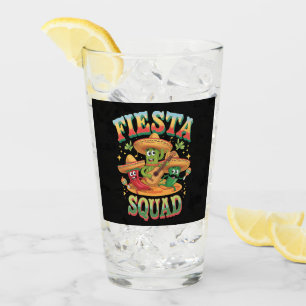 Fiesta Squad Funny Cinco De Mayo Mexican Party Glass