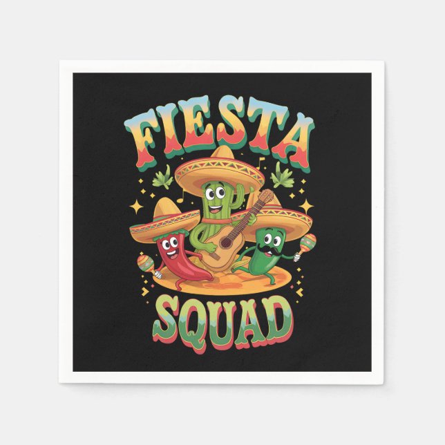 Fiesta Squad Funny Cinco De Mayo Mexican Party Napkin (Front)