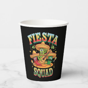 Fiesta Squad Funny Cinco De Mayo Mexican Party Paper Cups