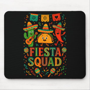 Fiesta squad funny cinco de mayo sombrero cactusFi Mouse Pad