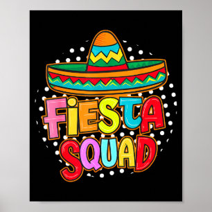 Fiesta squad happy cinco de mayo mexican sombrero poster