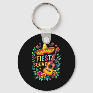 Fiesta squad matching cinco de mayo mexican party key ring