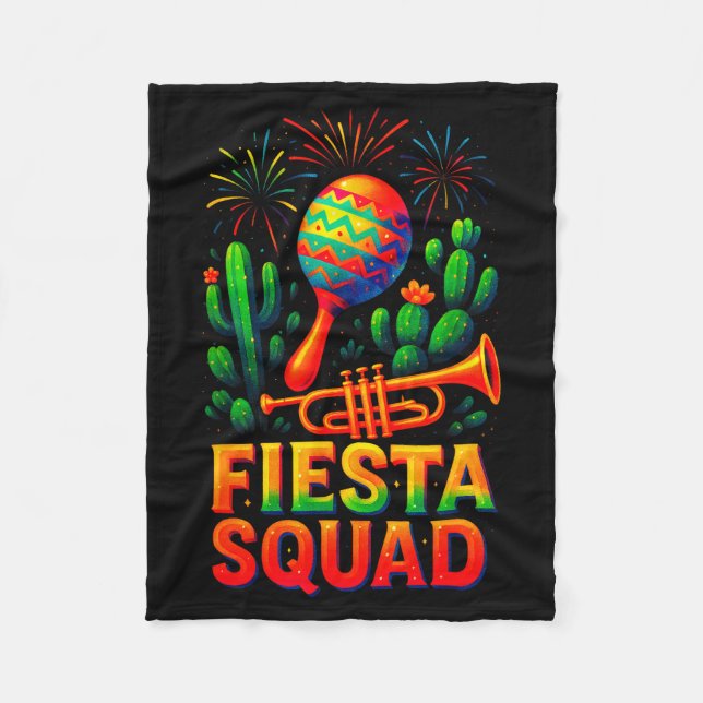Fiesta Squad - Mexican Fun Cinco Mayo Celebration  Fleece Blanket (Front)