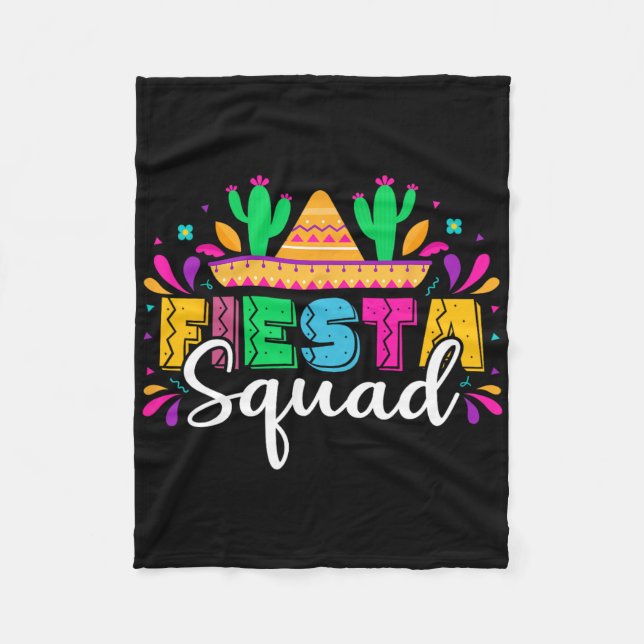 Fiesta Squad Mexican Party Cinco De Mayo  Fleece Blanket (Front)