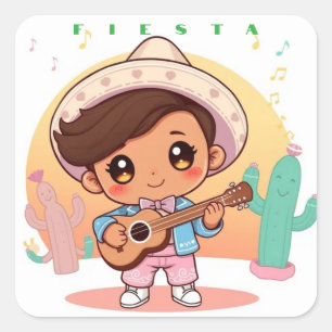 Fiesta Square Sticker