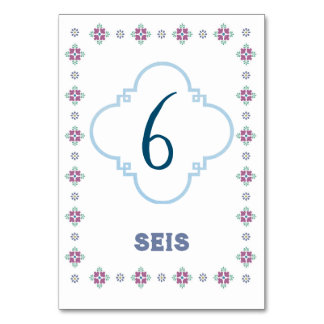 Fiesta Table Number Cards