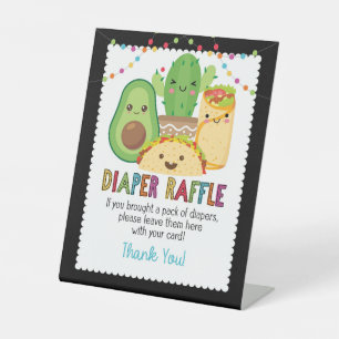 Fiesta Taco Baby Shower Diaper Raffle Sign