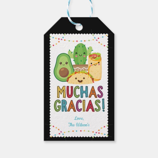 Fiesta Taco Baby Shower Favour Thank You Tag (Front)