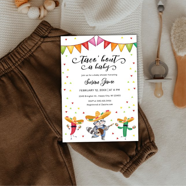 Fiesta Taco 'Bout A Baby Cactus Animal Baby Shower Invitation (Fiesta Taco 'Bout A Baby Cactus Animal Baby Shower Invitation)