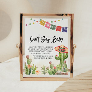 Fiesta Taco 'Bout Baby Shower Don't Say Baby Poster