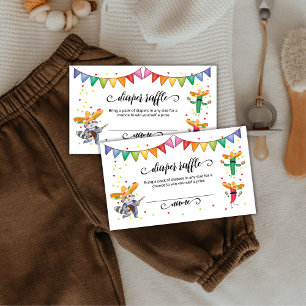 Fiesta Taco Cactus Diaper Raffle Baby Shower Enclosure Card