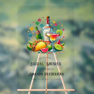 Fiesta Tacos and Tequila Bridal Shower Welcome Acrylic Sign