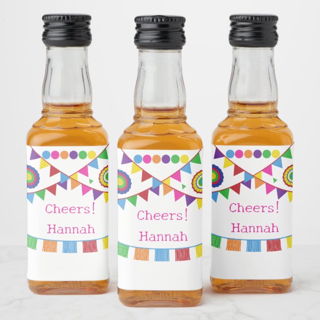 Fiesta Theme Mini Bottle Labels (Bottles)