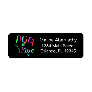 Fiesta Time Colourful Custom Return Address Label