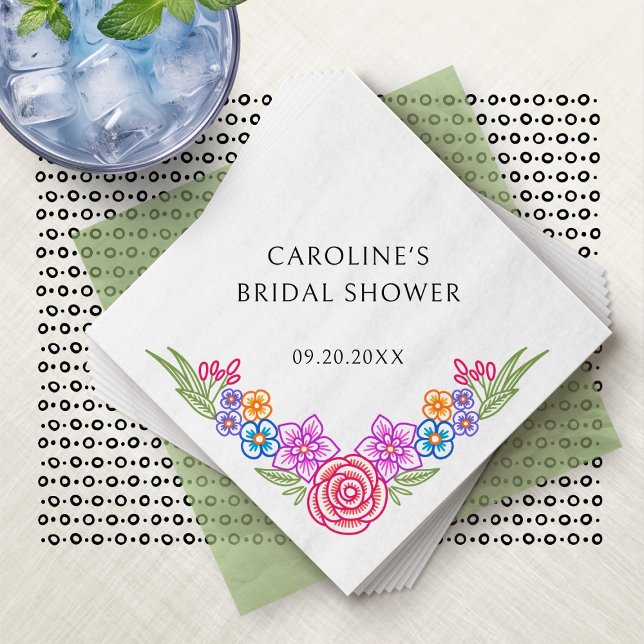 Fiesta Vivid Colourful Bridal Shower Napkin (Creator Uploaded)