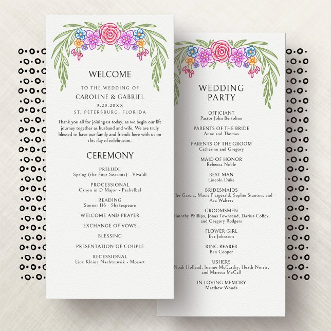 Fiesta Vivid Floral Wedding Program (Creator Uploaded)