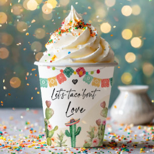 Fiesta Watercolor Cactus Mexican Party Succulent Paper Cups