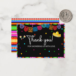 Fiesta watercolor thank you baby shower card