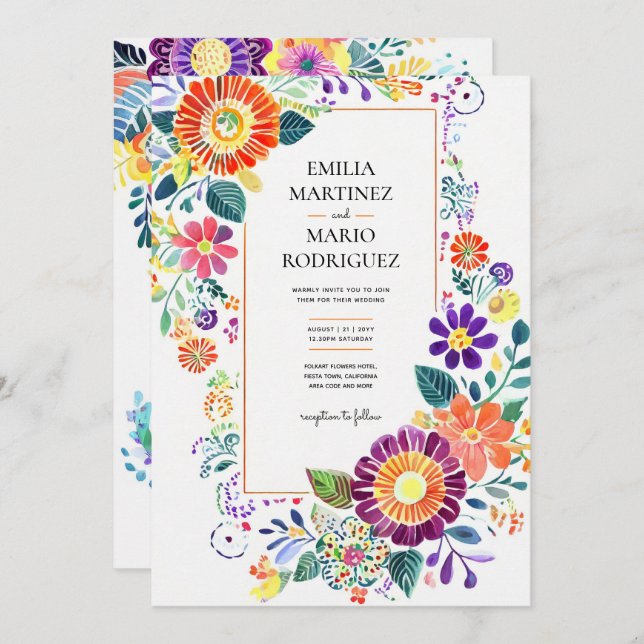 FIESTA WEDDING - Folkart Flowers Modern (Front/Back)