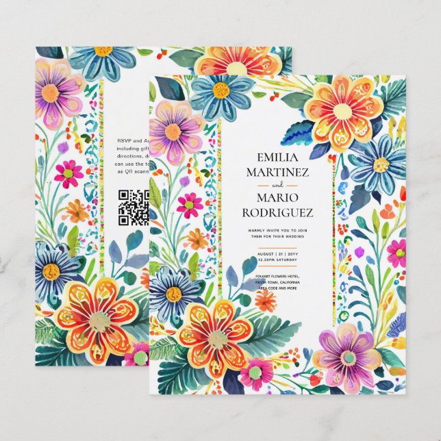 FIESTA WEDDING - Folkart Flowers Modern (Front/Back)