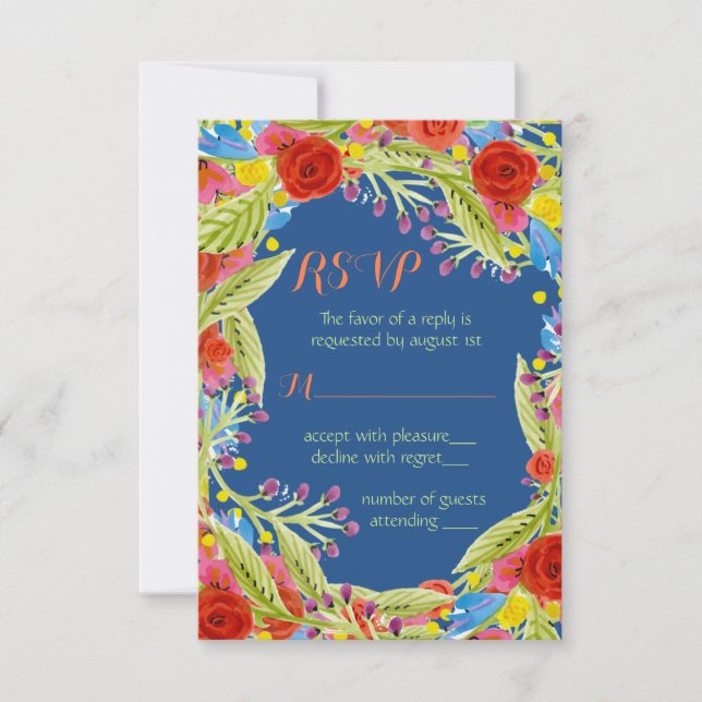 Fiesta Wedding RSVP Card (Front)