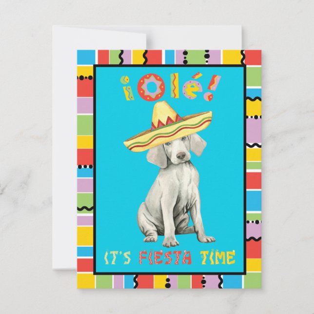 Fiesta Weimaraner Invitation (Front)