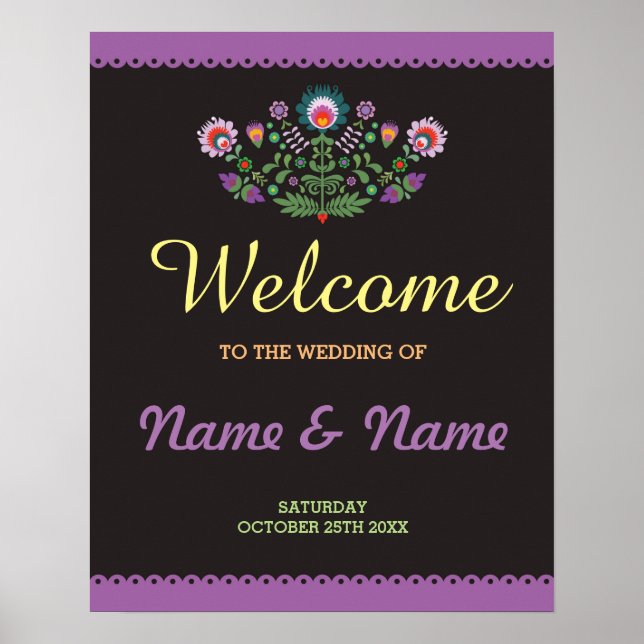Fiesta Welcome Poster Wedding Mexican Poster (Front)