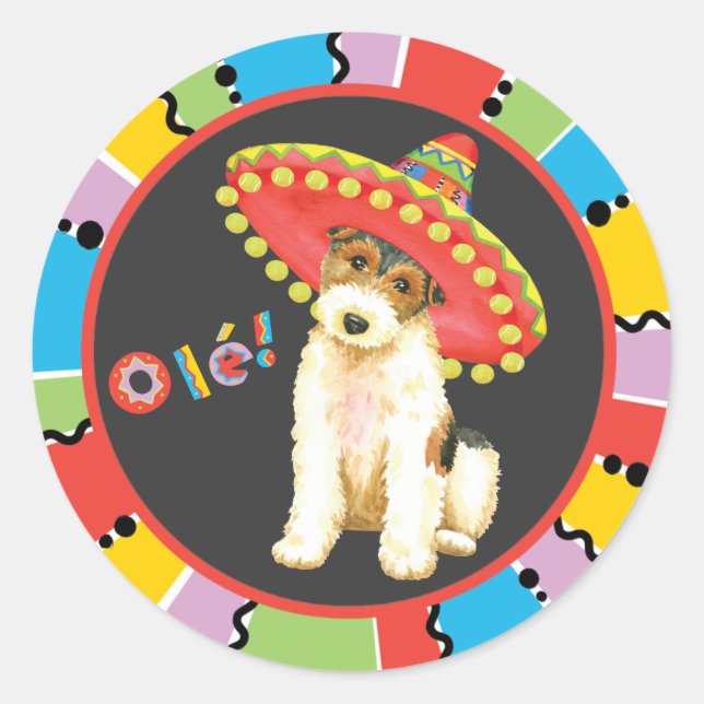 Fiesta Wire Fox Terrier Classic Round Sticker (Front)