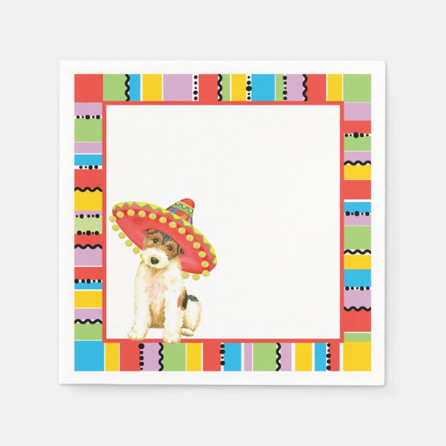 Fiesta Wire Fox Terrier Napkin (Front)