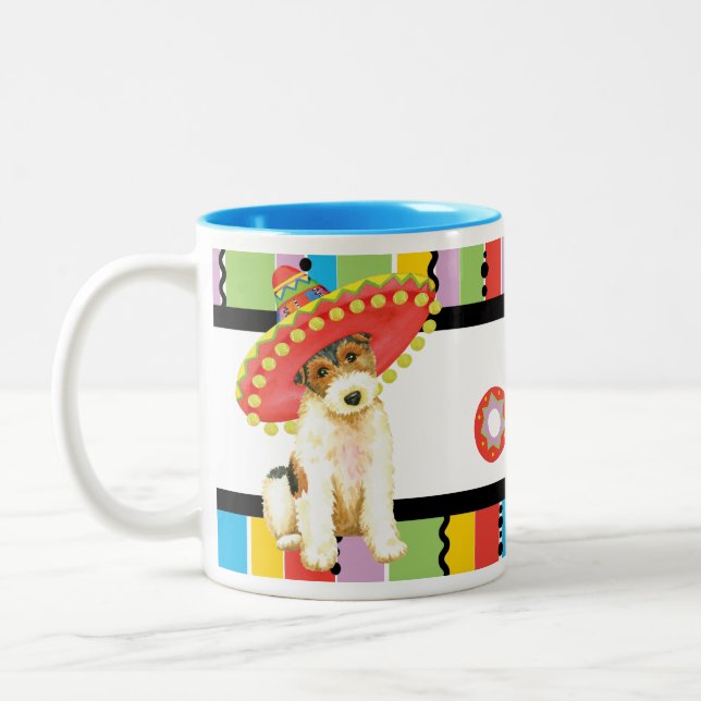 Fiesta Wire Fox Terrier Two-Tone Coffee Mug (Left)