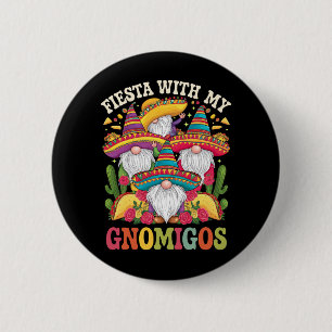 Fiesta With My Gnomigos Gnome Cinco De Mayo 6 Cm Round Badge
