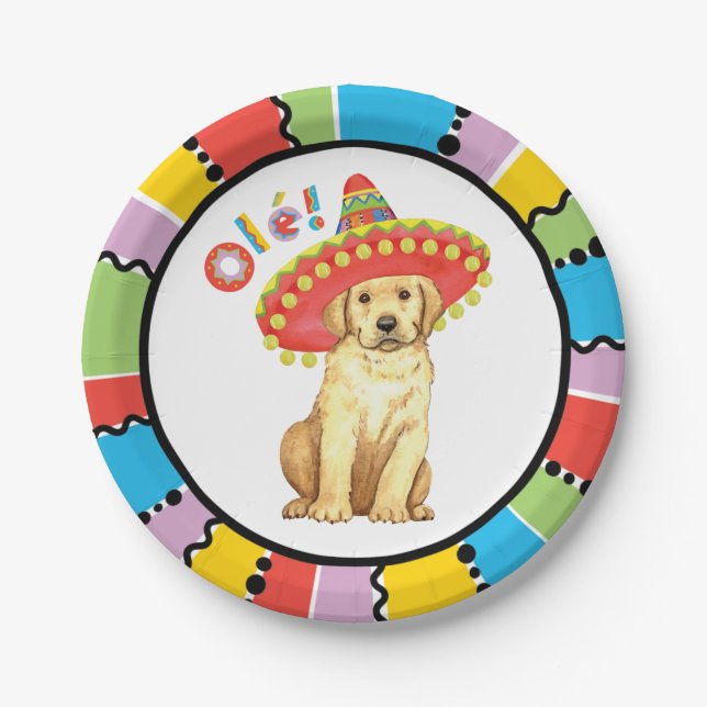 Fiesta Yellow Lab Paper Plate (Front)