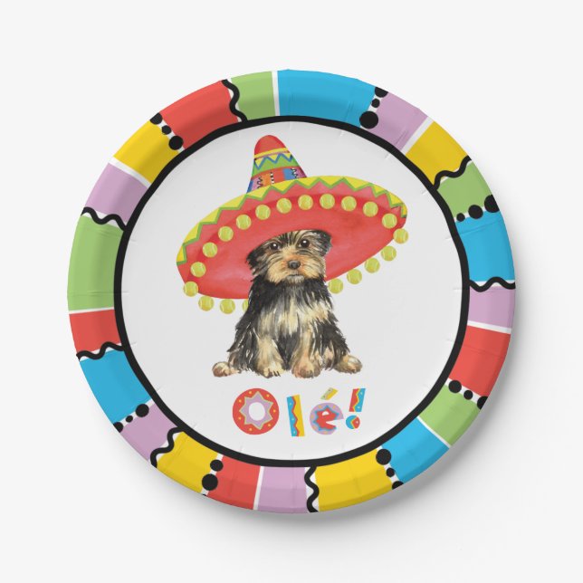 Fiesta Yorkie Paper Plate (Front)
